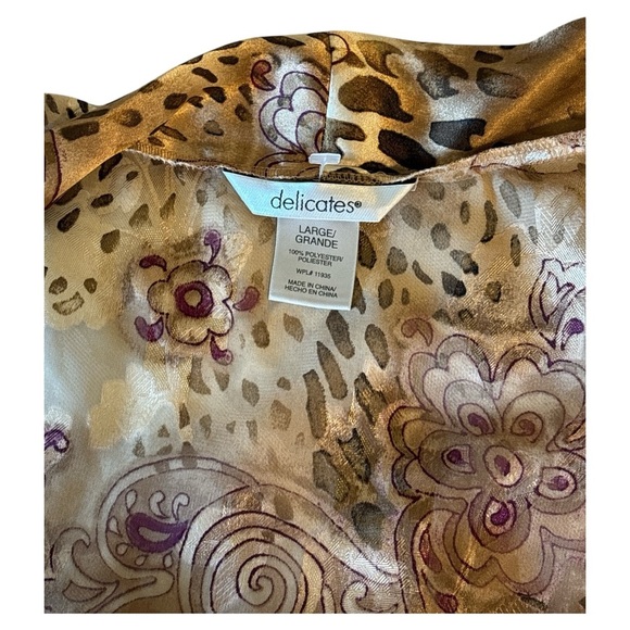 Delicates Floral and Leopard Satin Robe - Picture 8 of 9
